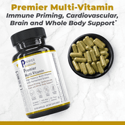 Premier Research Labs Multi-Vitamin - Supports Immune Priming, Brain, Cardiovascular & Whole Body - Multivitamin with Prebiotics & Postbiotics - Gluten & Soy Free - 120 Plant-Source Capsules