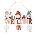 thumbnail image 2 of Kmonabie Christmas Gnome Wooden Door Hanger, Santa Claus Welcome Sign with Jute Rope for Hanging, Front Door Winter Holiday Wall Decor for Home Entryway, 2 of 5