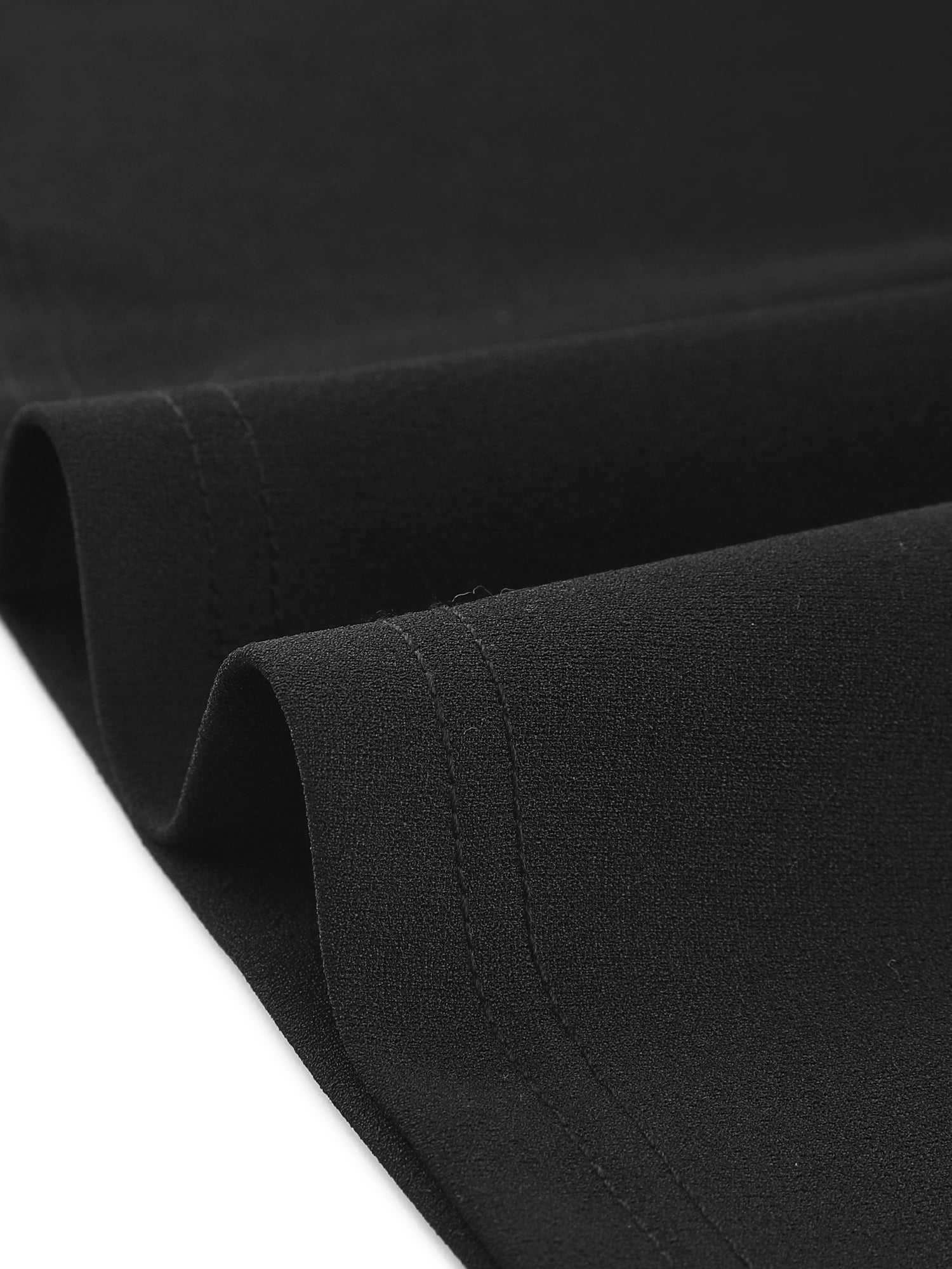 Unique Bargains Women's Ruffled Peter Pan Collar Midi Dresses S Black
