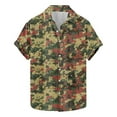 thumbnail image 2 of cllios Mens Camo Hawaiian Shirts Button Down Shirt for Men Military Work Beach Tshirts Short Sleeve Bowling T-Shirts Party Tops, 2 of 5