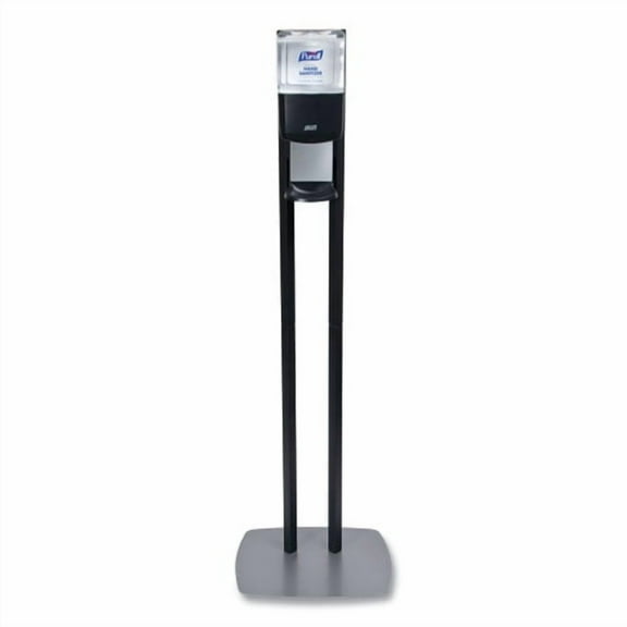 Es8 Hand Sanitizer Floor Stand With Dispenser, 1,200 Ml, 13.5 X 5 X 28.5, Graphite/silver | Bundle of 2