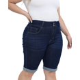 thumbnail image 5 of Pantalones cortos de mezclilla Gocolloa, de cintura alta, elásticos, talla grande, para mujer, 5 of 5