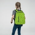 thumbnail image 5 of Naloa Lime green glitter Print Lightweight DayBackpack Suitable for school, work, shopping, travel, etc., 5 of 5