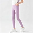 thumbnail image 6 of Chiccall Toddler Big Girls Leggings Comfy Yoga Pants Stretchy Casual Comfy Tapered Pants High Elastic Workout Out Fitness Wear for Kids, 6 of 7