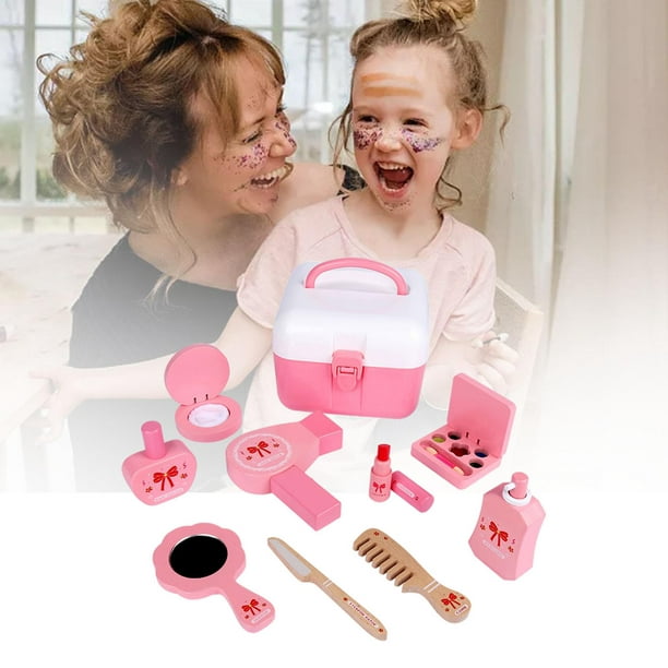Kit de maquillage pour enfants 10 pièces avec étui à cosmétiques pour  cadeaux de Noël pour filles 