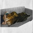 thumbnail image 6 of Nature Soft Flannel Fleece Throw Blanket, Misty Morning in the Forest with Sun Rays Mother Earth Foliage Dawn Picture, Cozy Plush for Indoor and Outdoor Use, 50" x 60", Brown Fern Green, by Ambesonne, 6 of 6