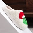 thumbnail image 5 of Grinch Christmas Slippers for Women Men,Cute Plush House Slippers,Cozy Indoor Outdoor Slip-On Shoes,Grinch Movie Themed Gift for Fans(8-9Women/7-8Men), 5 of 9