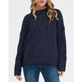 thumbnail image 2 of Casual Women Long Sleeve Sweater 2025 Fall Ribbed Knit Pullover Loose Crewneck Cable Sweater Jumper Tops, 2 of 6