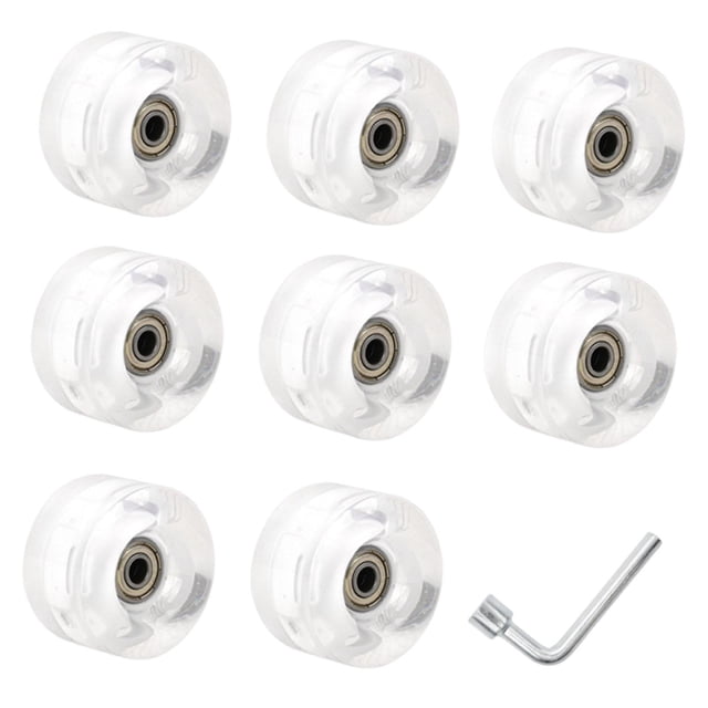 guohui 8 Pcs Roues Lumineuses pour Patins à Roulettes Roues Lumineuses Résistantes à l'Usure Diamètre 2 Pouces