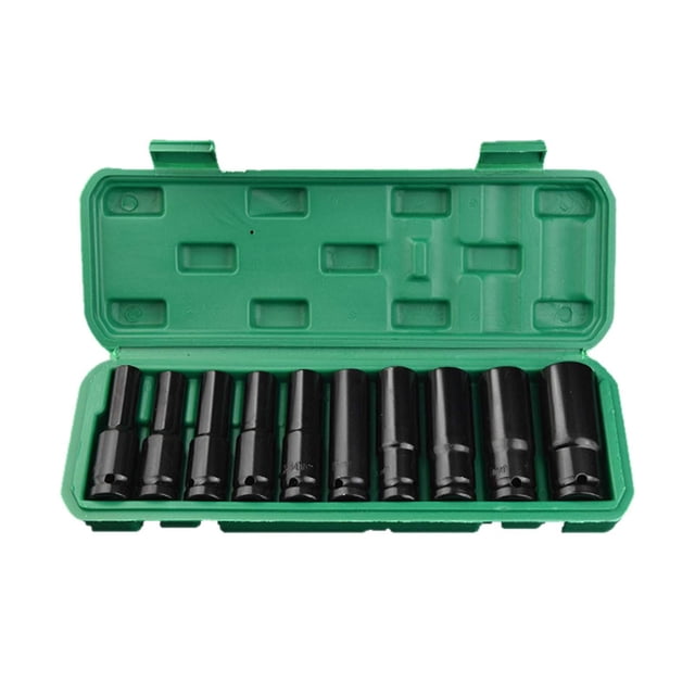 Juego de 10 piezas de llaves de impacto de 1/2 ", herramienta de reparación de automóviles, llaves de vaso de acero profesionales de alta resistencia