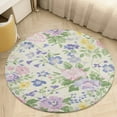 thumbnail image 4 of Floral Colorful Flower Round Rugs -Washable Non-Slip Small Round Area Rug Throw Soft Circle Rugs for Bedroom, Modern Print Indoor Carpet for Entryway Sofa Living Room, 4 of 6