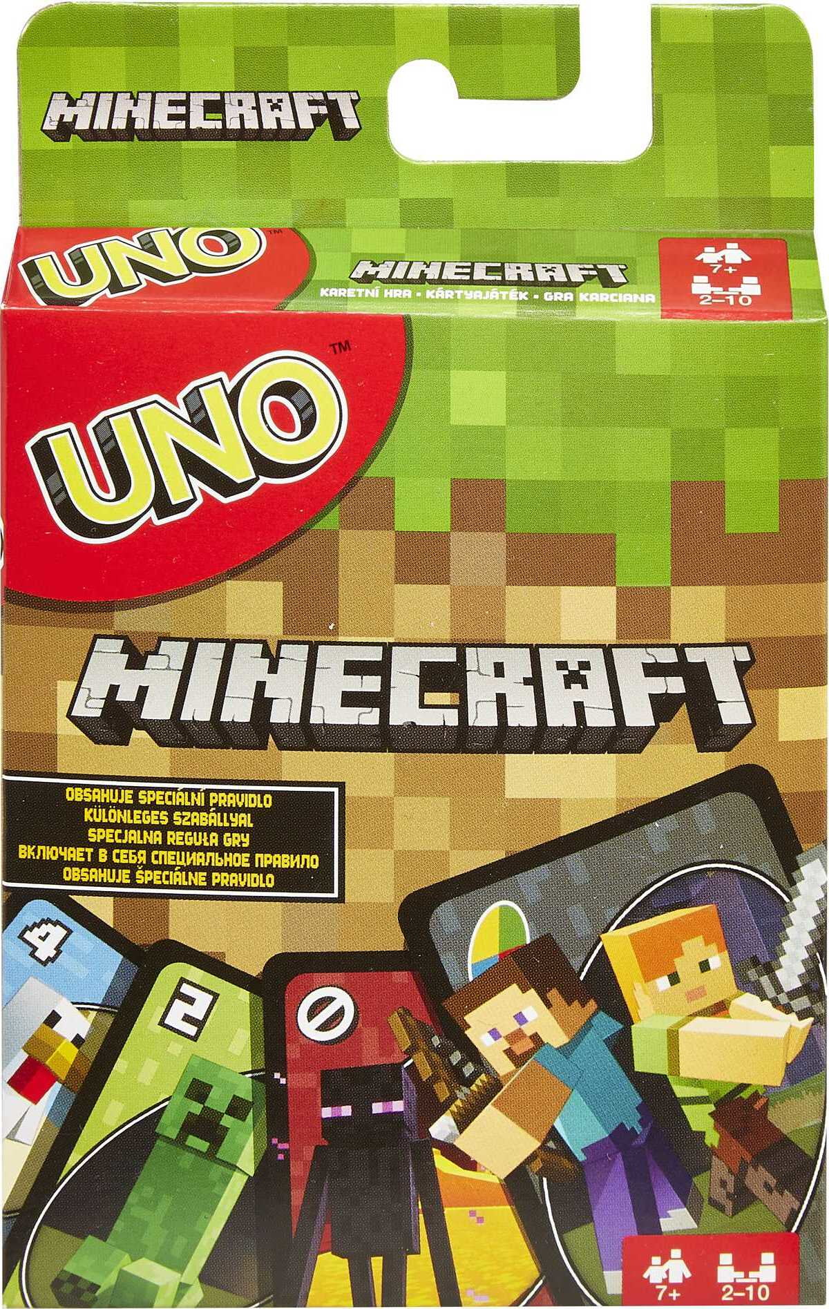 UNO Minecraft Card Game for Kids & Family, 2-10 Players, Ages 7 Years ...