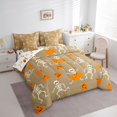 thumbnail image 2 of Feelyou Cute Skeleton Twin Bedding, Spooky Pumpkin Bedding Comforter Set, Tan Orange, Halloween Reversible, 7pcs, 2 of 7