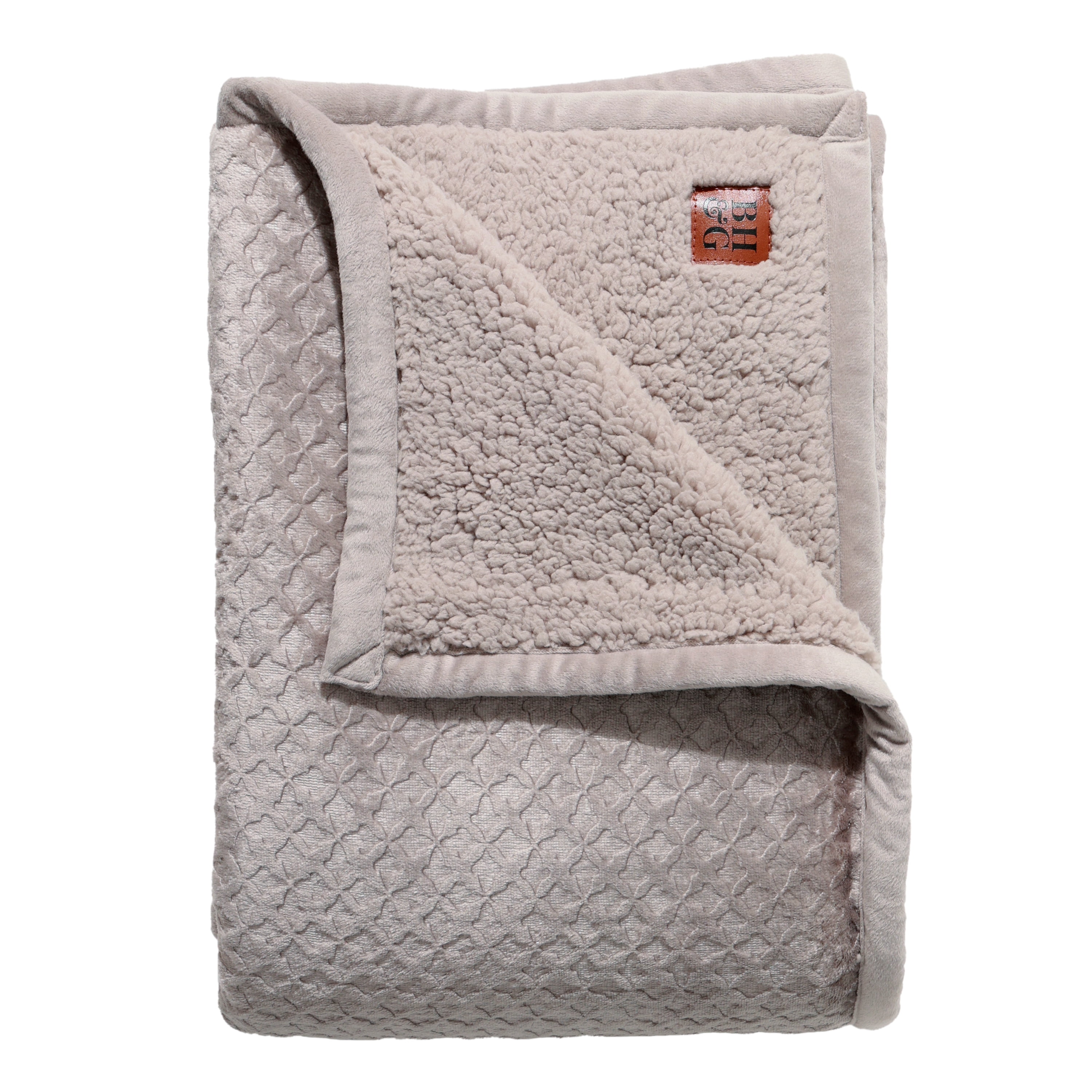 Better Homes & Gardens Oversized Sherpa Throw, 50" x 72", Gray Waffle