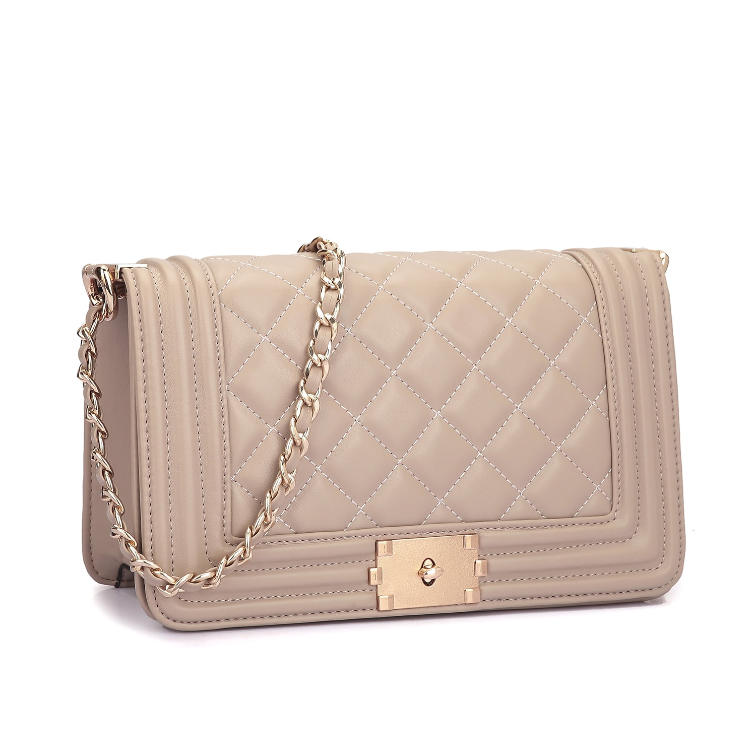 tan quilted crossbody bag