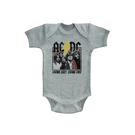 ACDC Heavy Metal Rock Band Living Easy Free Gray Infant Baby Creeper