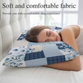 thumbnail image 5 of Blue Floral Pillow Covers, Linen Long Throw Pillow Case, Spring Flowers Plants Patchwork Grid Bohemia Holiday Pillow Protector Decorative Cushion Cover for Living Room/Bedroom 20" x 26", 5 of 8