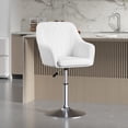 thumbnail image 5 of VECELO Swivel Accent Chair, Height Adjustable PU Leather Vanity Chair with Soild Back, 5 of 9