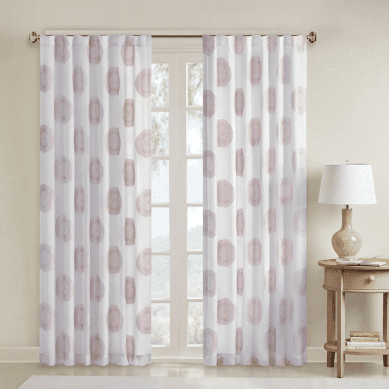 Madison Park Oto Clipped Lined Medallion Window Curtain Panel Madison Park Oto Clipped Lined Medallion Window Curtain Panel 50 X84 Pink