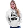 thumbnail image 5 of Cat with Glasses Let's Get Cray Funny Hoodie Sweatshirt Women Brisco Brands M, 5 of 5