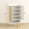 thumbnail image 3 of HOMCOM Narrow Shoe Cabinet for Entryway Shoe Storage Cabinet Natural, 3 of 10