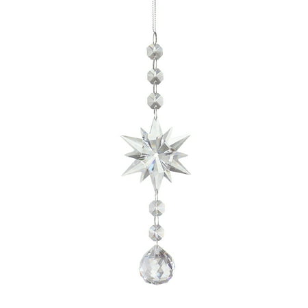 

AMNHDO Crystal Light Catcher Prism Snowflake Wind Chime Hanging Christmas Sundrop (B)