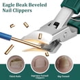 thumbnail image 2 of EXLEAF 2026 New Beveled Nail Clippers, Stainless Steel Wide Jaw Opening Anti-Splash Nail Clipper Set of 3-Piece, Long Handle Angled Head Toenail Clippers for Ingrown & Thick Toenails, for Men Women, 2 of 7