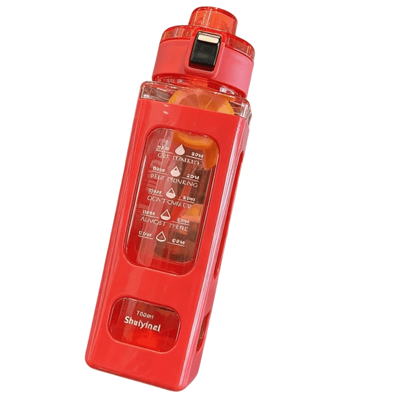 KLYZONIC Square Water Bottle Straw Bounce Lid BPA Free Leak Proof Sports Cup for Gym Travel