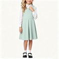 thumbnail image 2 of OGLCCG School Uniform Jumper Dress for Girls Kids Sleeveless A-Line Pleated Mini Dress Back to School Clothes Size 5-14(Mint Green,11-12 Years), 2 of 7