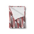 thumbnail image 2 of Modern Art Soft Flannel Fleece Blanket, Ellipse Curves Surrounded Focal Points Mathematical Education Modern Motif, Cozy Plush for Indoor and Outdoor Use, 70" x 90", Vermilion White, by Ambesonne, 2 of 6