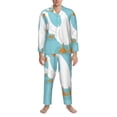 thumbnail image 3 of Fotbe Three White Geese Pijama de Hombre con Estampado de Manga Larga, Conjunto de 2 Piezas, Ropa de Dormir Suave y Cómoda con Bolsillos-X-Large, 3 of 7