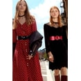 thumbnail image 4 of Women Wide Stretchy Belt,Vintage Chunky Buckle Elastic Waist Belts for Women Dress, 4 of 9