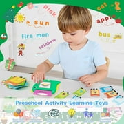 Talking Flash Card Learning Educational Toy, Talking Flash Cards with 224 Words 112 Double Sided Cards Preschool Sensory Toys, Dinosaur Montessori Toys
