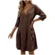 thumbnail image 1 of Vestido de Verano 3/4 Manga para las Mujeres Cuello en V Lino Vestido Suelto, Suelto Vestido Fluido para las Mujeres con Bolsillos Color Sólido, 1 of 7
