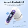 thumbnail image 2 of WeurGhy Bluetooth Wireless Earbuds Noise Cancelling for iPhone Android Sports Workout, 56H Playtime Waterproof LED Display in Ear Headphones, Purple, 2 of 7
