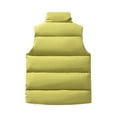 thumbnail image 3 of Dwelliawo Men's Padded Cotton Blend Autumn Winter Warm Vest Thick Jacket Winter Warm Puffer Vest Lightweight Loose Padded Outerwear Travel Hiking Stand-Up Collar Coat Yellow 2XL, 3 of 3