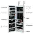 thumbnail image 3 of Hassch Lockable Jewelry Armoire Cabinet with Mirror, Wall Mounted Jewelry Cabinet with 8 Blue LED Lights & 2 Drawers, White, 3 of 7