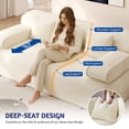 thumbnail image 3 of 2-in-1 Convertible Boneless Floor Sofa Bed with 3 Pillows, Multi-Functional 3-Seater Comfy Plush Corduroy Fabric Modular Sofa Couches Sleeper Bed for Living Room, Apartment, Bedroom, Beige, 3 of 9