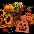 thumbnail image 5 of 10 piezas Halloween manojo boca calabaza arpillera bolsa con cordón imitación lino regalo caramelo bolsa de almacenamiento, 5 of 5