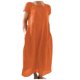 thumbnail image 1 of Vestido largo de manga corta, cómodo y holgado, de color liso, para mujer, para el verano - Poliéster ligero - Largo midi, para el día a día y los viajes, 1 of 6