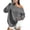 Gray, variant on Womens Off Shoulder Sweatshirts Drop Shoulder Banded Cuff Loose Casual Long Sleeve Pullover Tops