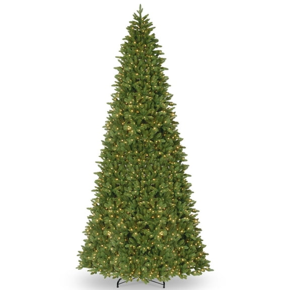 National Tree Company 14 ft. Ridgewood Spruce Slim Tree with Clear Lights