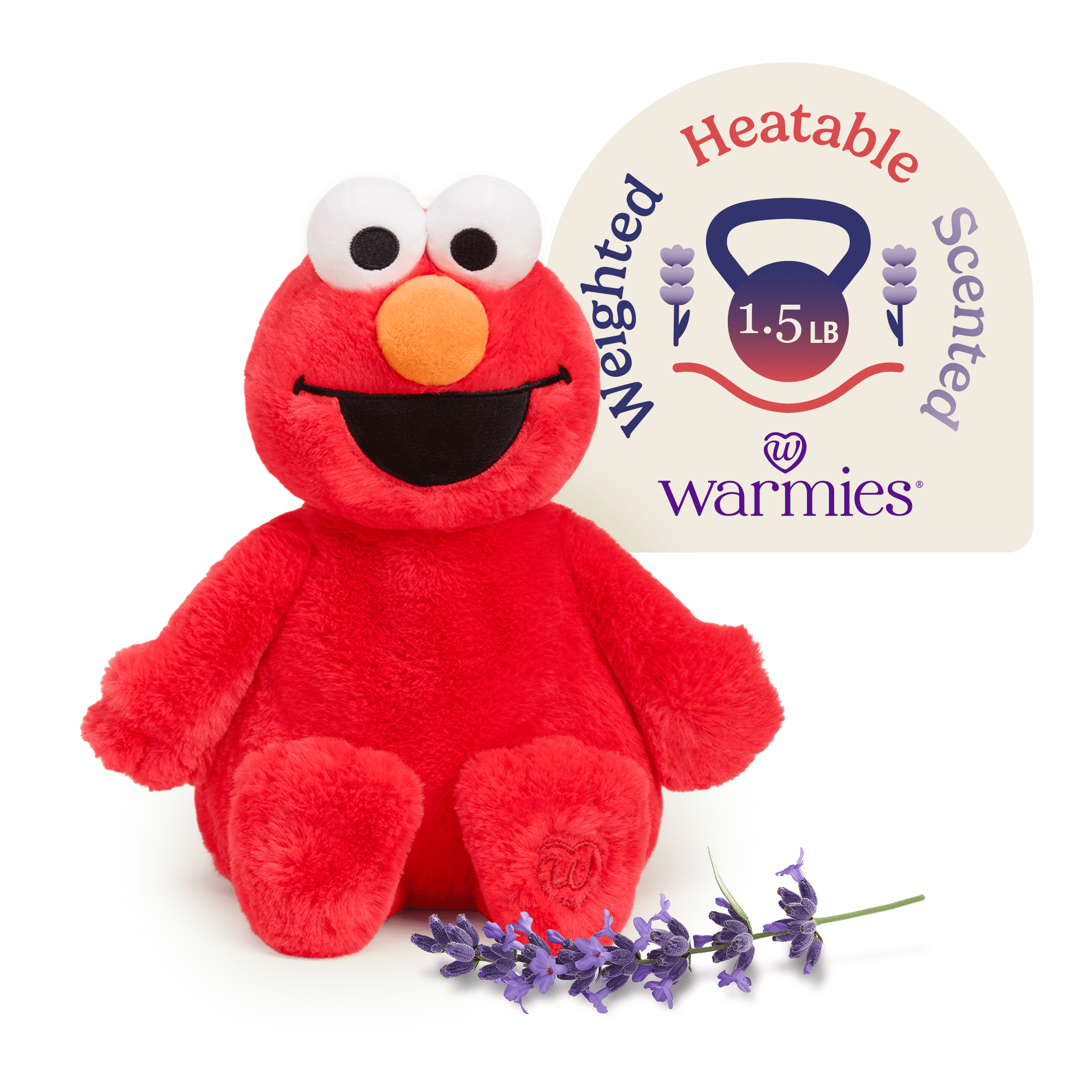 Warmies Elmo Sesame Street Stuffed Toy, Microwavable Heated Plushies and Weighted Soft Plush Toys