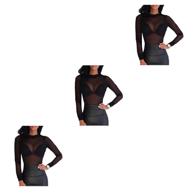 Minnieouse Camiseta básica para mujer, camiseta Sexy de manga larga elástica con encanto para mujer, cuello redondo, decoración de moda, Tops para Type1 NO1 Minnieouse CBP193552
