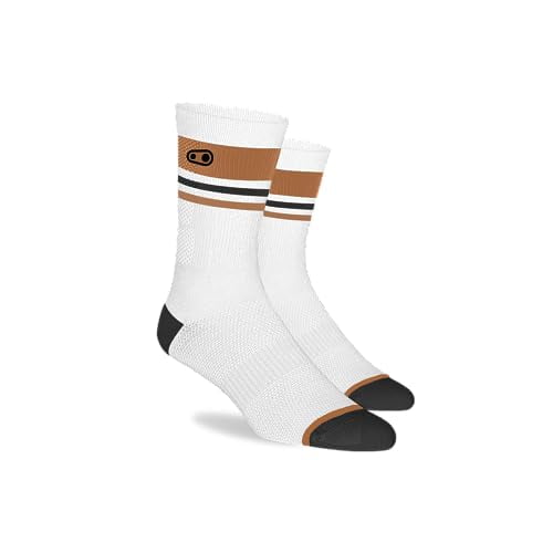 Crankbrothers Icon Socks, White/Brown, Small/Medium