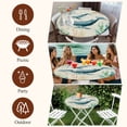 thumbnail image 7 of Whale Coastal Round Tablecloth, Fitted Table Cover with Elastic for 45"-54" Round Tables, Vintage Nautical Ocean Starfish Compass Table Cloth Outdoor Indoor Dinning Party Waterproof Tablecloths, 7 of 7