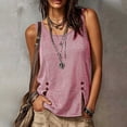 thumbnail image 6 of VBVC Women's Gingham Side Slit Tank Top, Ladies' Sleeveless Blouse, Casual Button Detail Shirt For Women,Red,S-3XL, 6 of 10