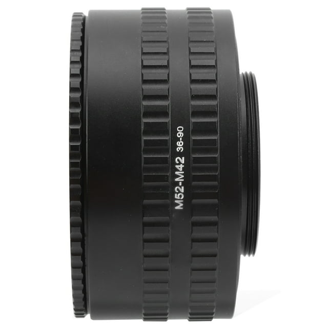 Adaptador Helicoidal Bling Bling M52‑M42 Enfoque Ajustable 36‑90 mm Negro