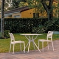 thumbnail image 5 of Luxury Commercial Living 3-Piece White Square Outdoor Patio Dining Set 33", 5 of 5