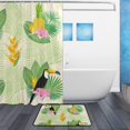 thumbnail image 2 of Coolnut Shower Curtain and Rug Set Palm Branches Toucans Polyester Waterproof Bath Curtain and Mat with Hooks 72" x 72", 2 of 6